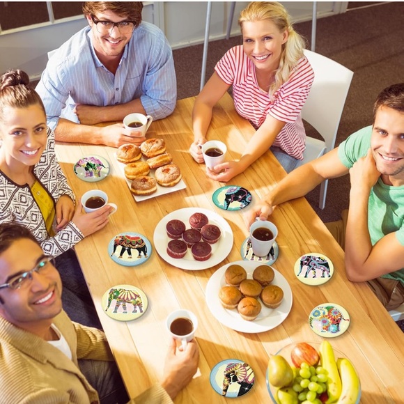 8 Pcs Elephant Diamond Art Coasters Kits with Holder - Picture 5 of 6